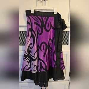 Elegant Purple and Black Women's Multiple Ways Skirt